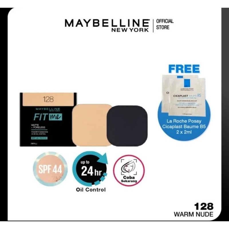 Maybelline Fit Me 24 Hours Oil Control Powder Foundation Refill 128