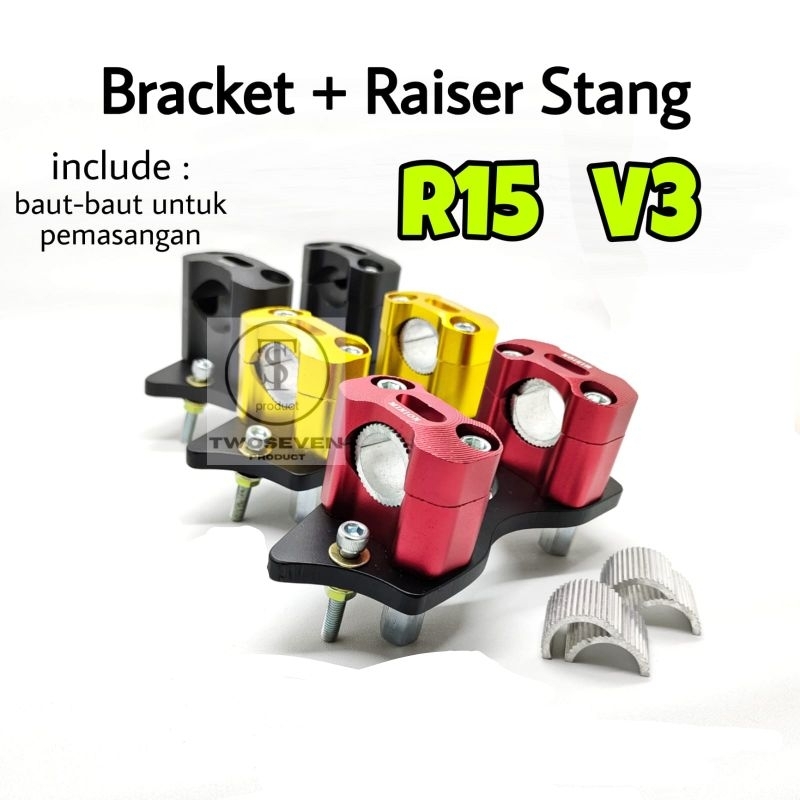 Breket Dudukan Plus Raiser Stang RZR Fatbar Baplang Yamaha R15 V3 VVA