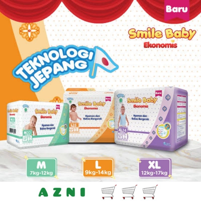 GOO.N Smile Baby Pants Ekonomis M30 L26 XL24 - Popok Bayi Celana Goon