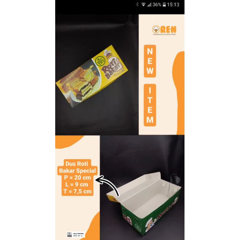

Kardus kemasan produk roti bakar 20x9 cm murah