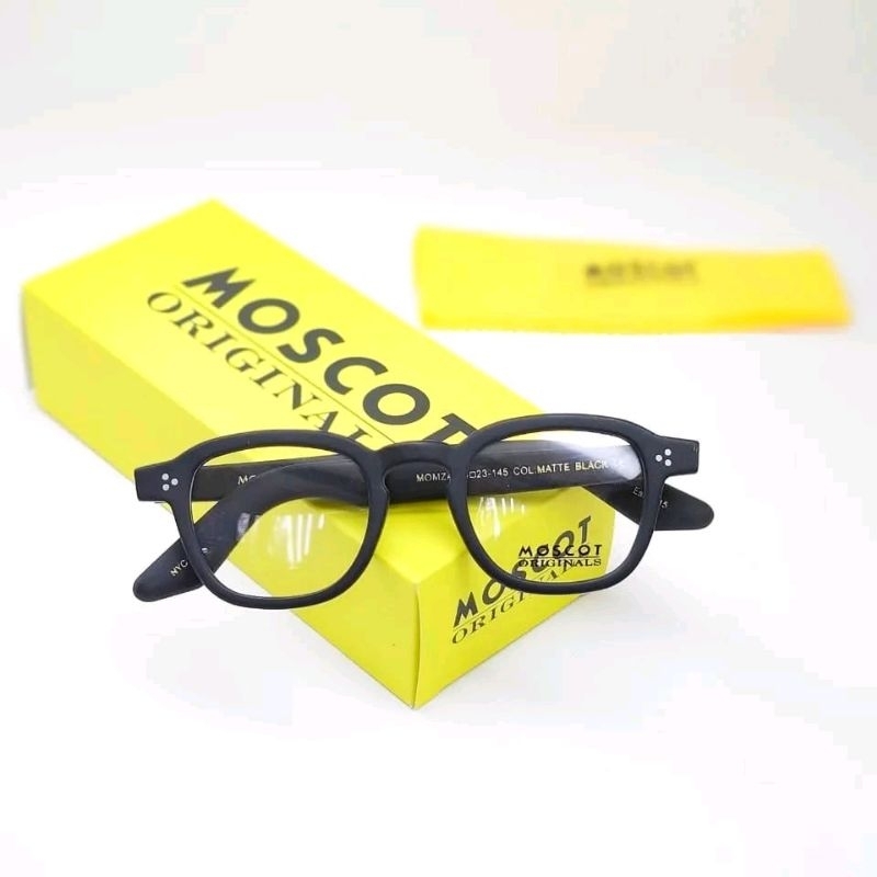 Kacamata Moscot Momza black matte frame glasses