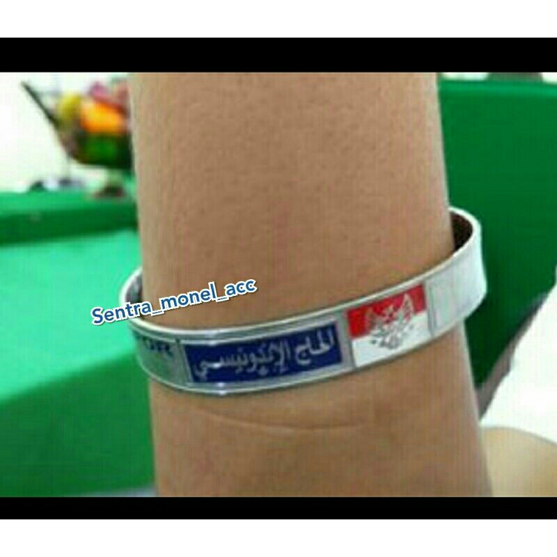 Gelang Haji MONEL ASLI 100% / gelang plat nama identitas haji / gelang kaji