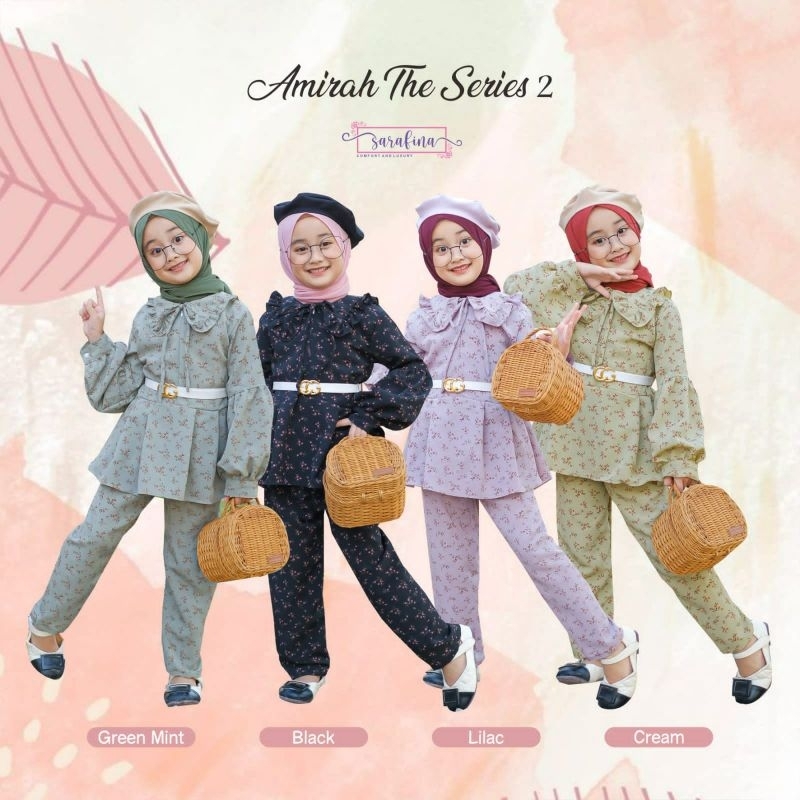 (SIAP KIRIM) AMIRA THE SERIES 2 BY SARAFINA SETELAN ANAK PEREMPUAN SET HIJAB PREMIUM / ONE SET BY AL