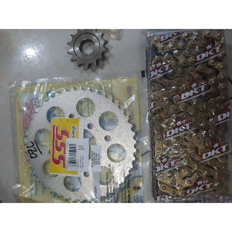 GEAR SET SSS SCORPIO 428H, GEAR PAKET SCORPIO, GEAR DEPAN,GEAR BELAKANG,RANTAI GOLD 428H