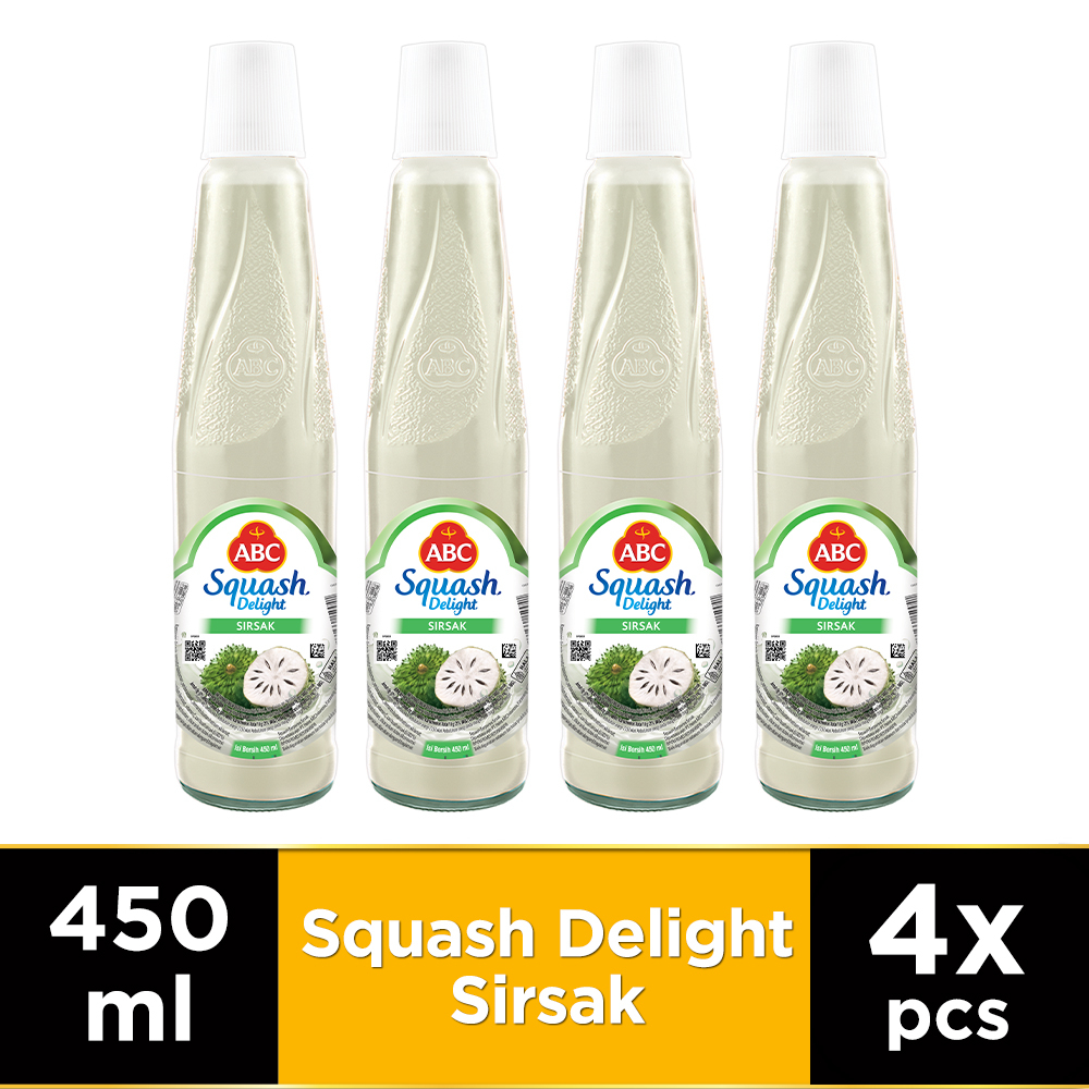 ABC Sirup Squash Delight Sirsak 450 ml - Multi Pack 4 pcs