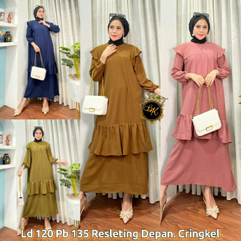 Terbaru Gamis Cringkel Jumbo Ld 120|Longdress Cringkel Jumbo  Ld 120 | Longdress Arabian |