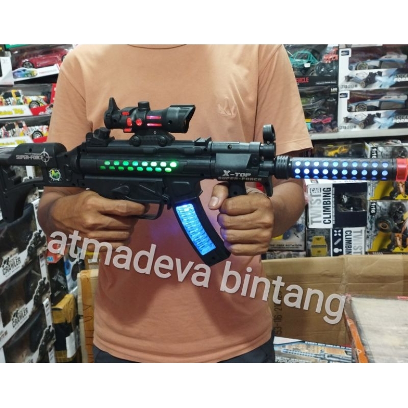 Pistol Laser Nyala Lampu Dan Sound Mainan Pistol Batre Kemasan Box Aman Mainan Keluarga Ber SNI