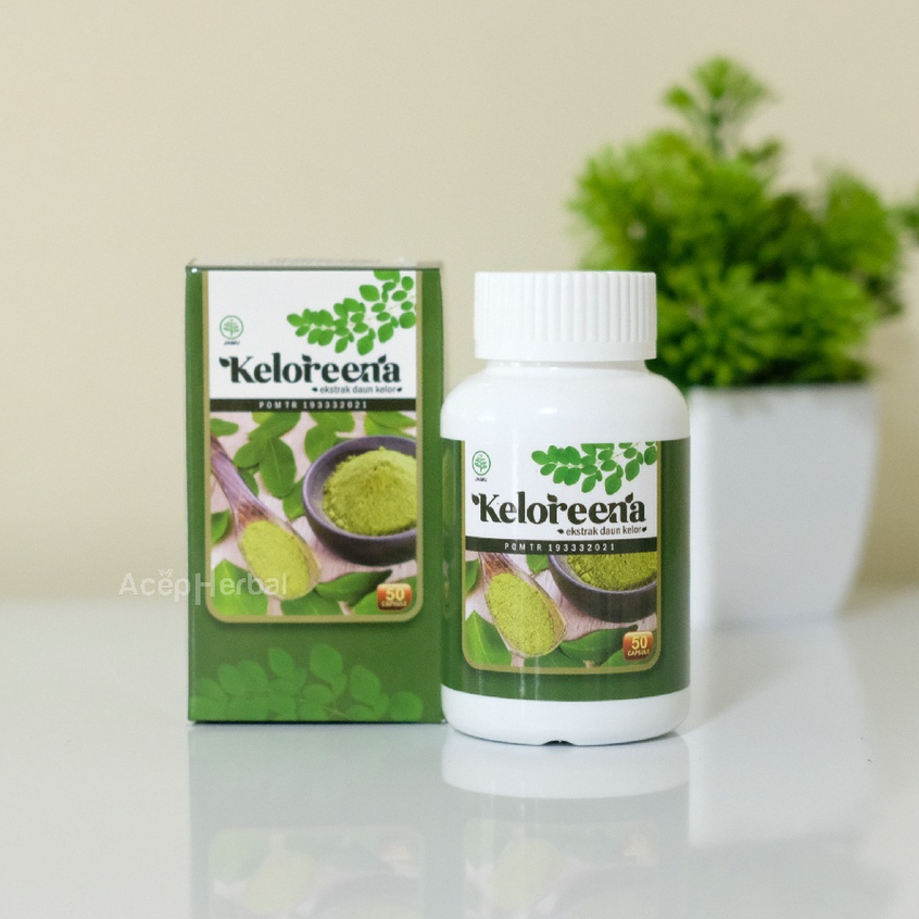 Keloreena Obat Sakit Pinggang Bokong Punggung Lutut Herbal Untuk Lansia Isi 50 Kapsul Asli Daun Kelor BPOM Original