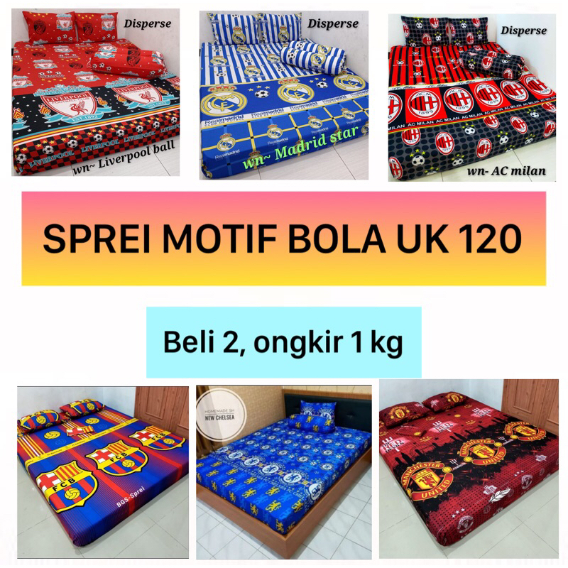 SPREI SEPRAI SEPREI HOMEMADE MOTIF KARAKTER GAMBAR KLUB BOLA SEPAKBOLA CHELSEA BARCELONA LIVERPOOL M