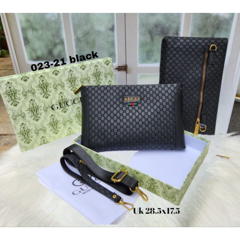 Handbag / Clutch Pria Wanita Emboss kode 023 Free box