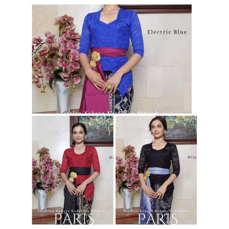 Setelan kebaya Bali brokat strech PARIS