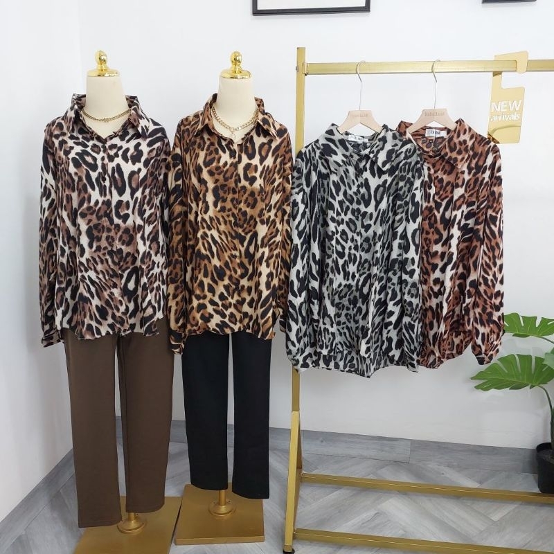 KEMEJA LALUNE LEOPARDDD OVERSIZE 100% ORIGINAL IMPORT BANGKOK