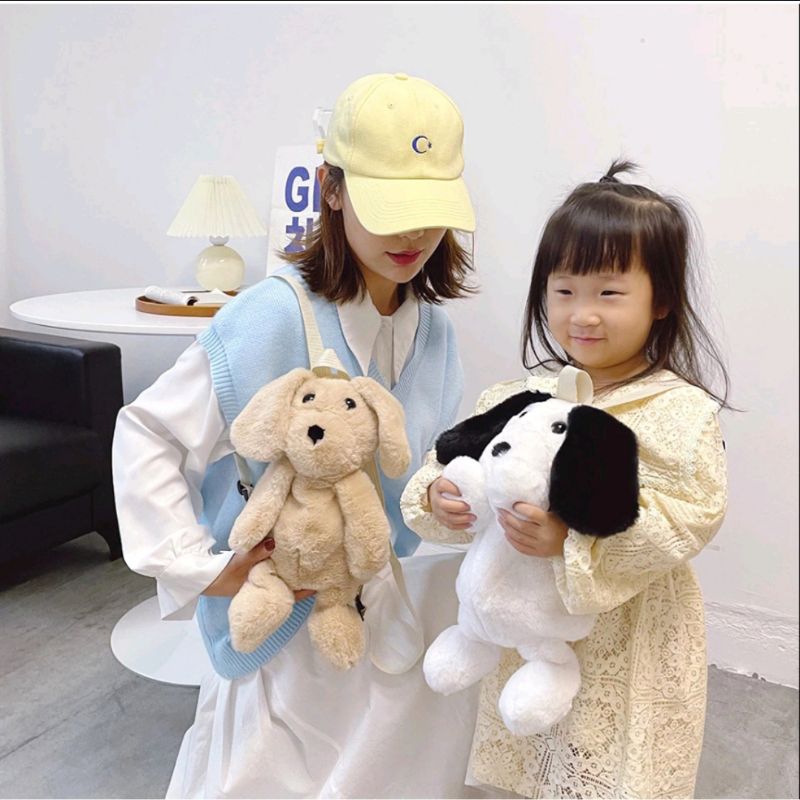 Tas Boneka Anak Bentuk Hewan Lucu Tas Ransel Model Korea Retro / Tas Boneka Bulu Halus Gaya Korea Kekinian