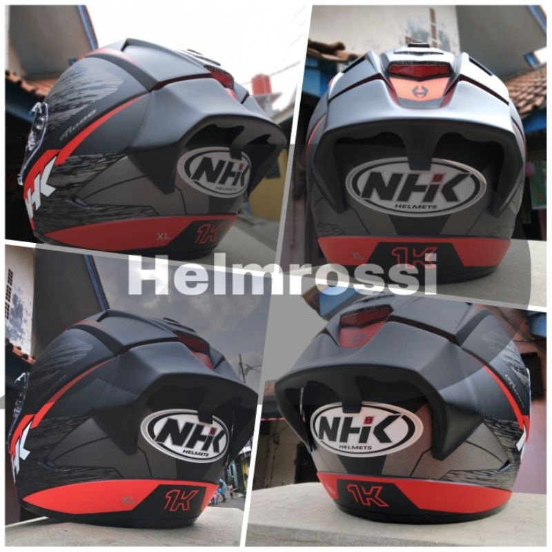 Spoiler 3D Helm NHK GP 1000 Hitam Doff Hitam Glossy Putih Free 3M