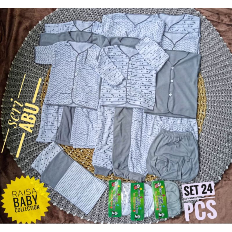 paket Lahiran isi 24 pcs seri abu (best'Quallity)