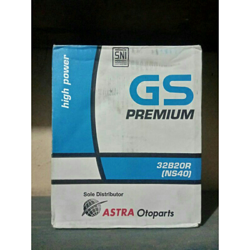 Aki Mobil  GS Astra Premium NS40 32B20R Aki Basah 12V 32Ah