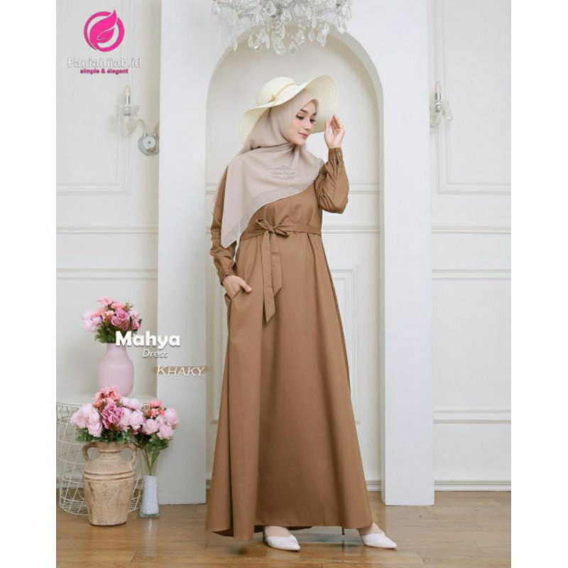 Gamis PDH/GAMIS Mahya KHAKI/Gamis Fania Hijab/Dres Warna Khaki