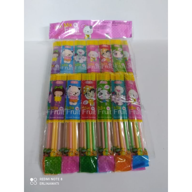 Permen Cemilan Snack Candy Fruit Mix Buah Sedot Bubuk Yoghurt Yogurt Susu Mainan Anak Murah (isi 60 