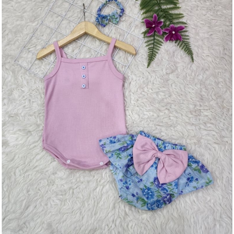 baju perempuan Set Jumper celana rok pita baby