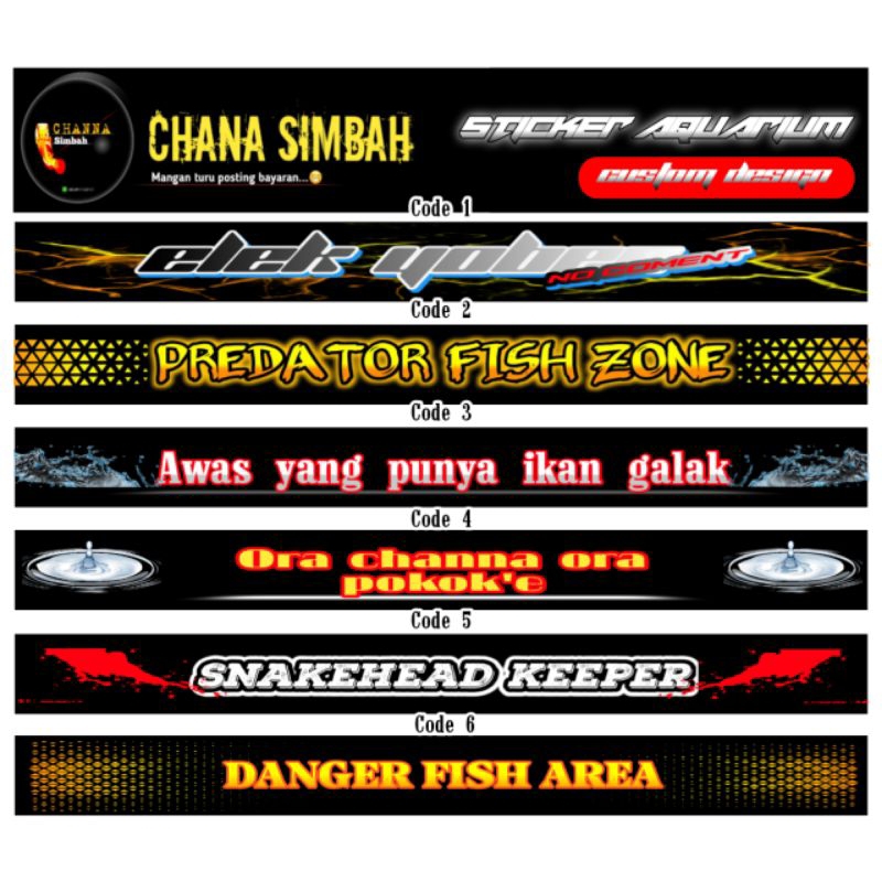 LIST STICKER AQUARIUM IKAN PREDATOR