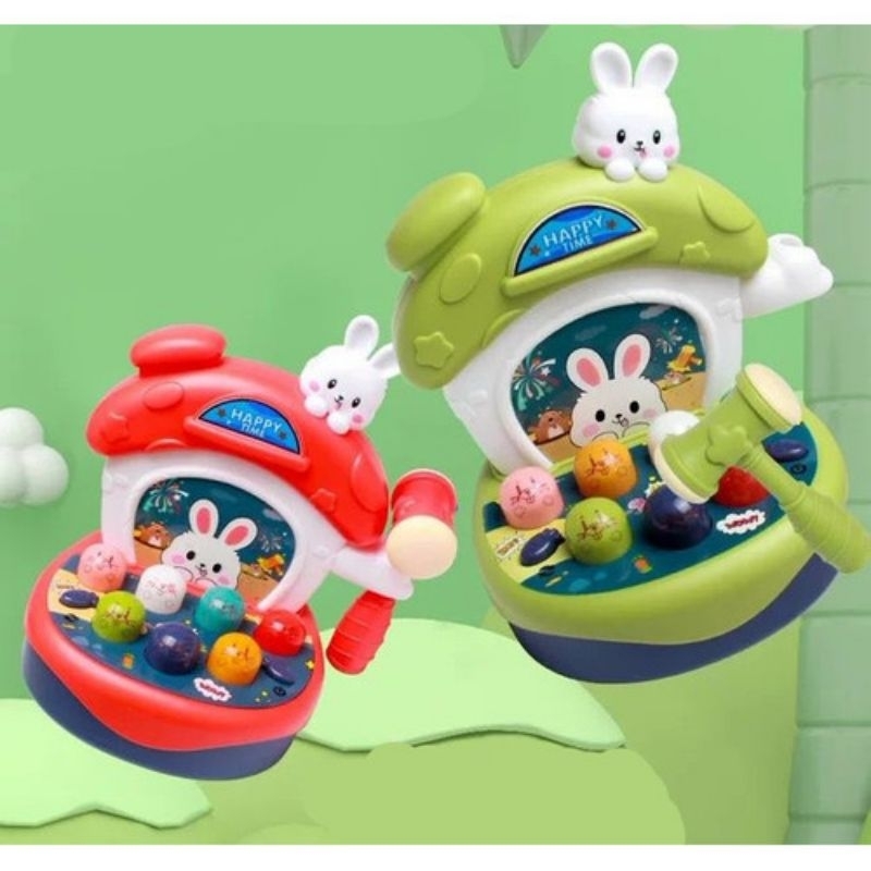 Mainan Anak Happy Hamster Lampu Lucu - Mainan Palu Pukul Marmut Tikus PR-17684