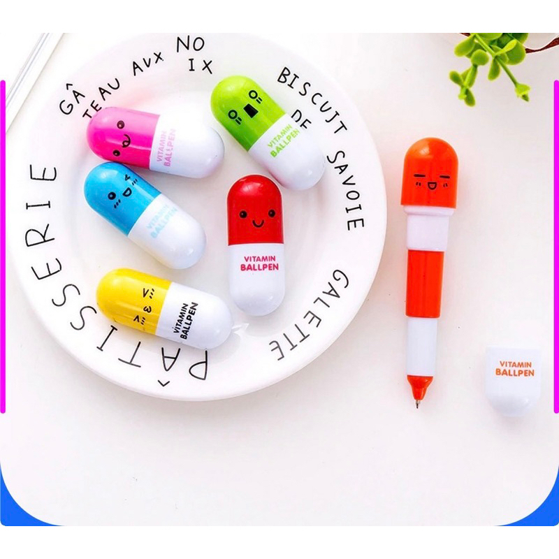 

Pulpen Emoticon Vitamin / Pen Unik / Pena Kapsul / Pulpen Stationary Souvenir Pernikahan