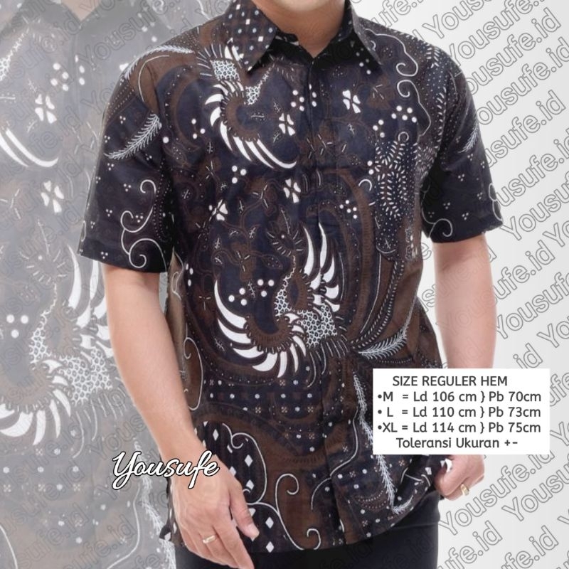 Batik Pria Baju Pernikahan Sinoman Seragam Hajatan Bahan Katun Adem Motif Blackvinic Lemah Teles LT1003