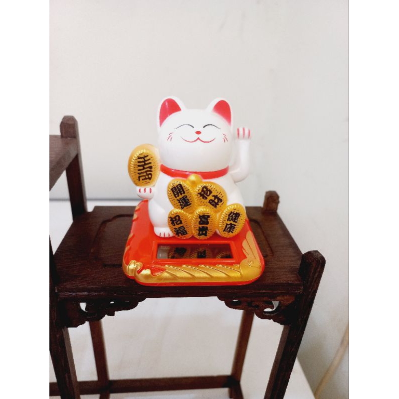 Manekineko Solar Mini / Kucing Hoki Mini / Pajangan Kucing Solar Mini / Manekoneki