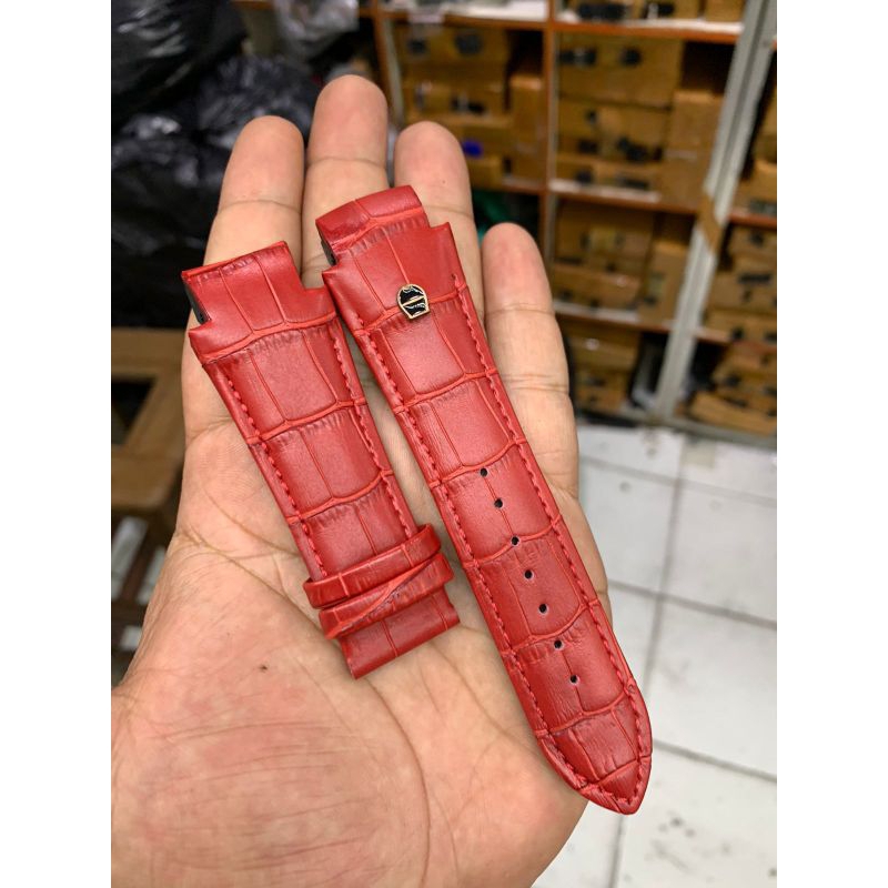 Strap tali jam tangan Aigner palermo merah motif import PNP