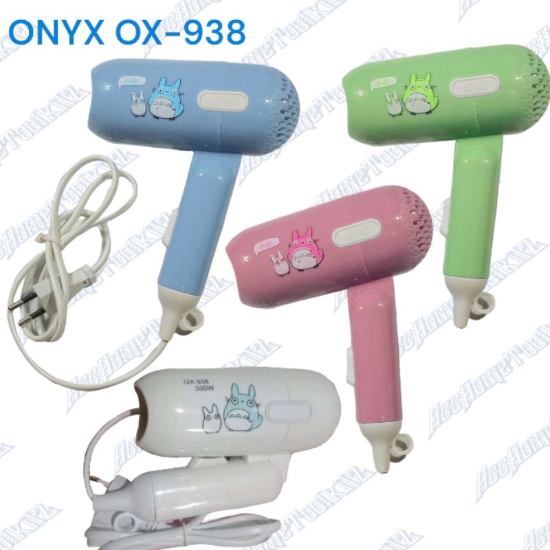 Hair Dryer Lipat Mini ONYX - 938 500 Watt / Karakter Lucu 876 658 662 Pengering Rambut