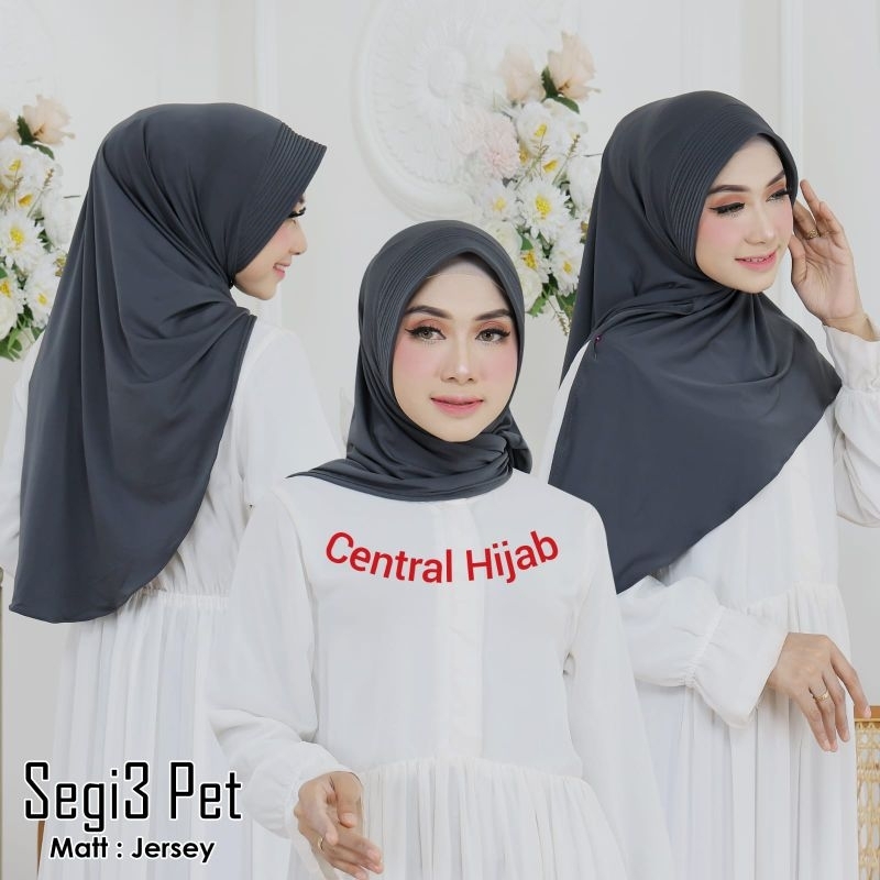 Jilbab Segitiga Instan Jersey Pet/Kerudung Segitiga Instan/Hijab Segitiga Instan Jersey Pet
