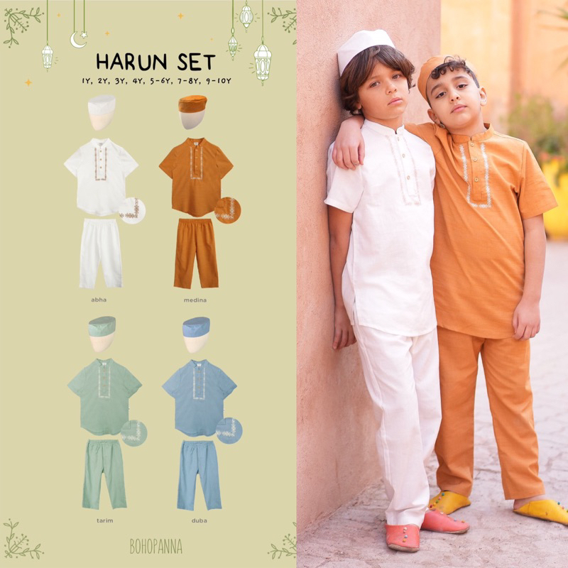 Bohopanna HARUN &amp; NOAH Set Koko 1-10tahun / Baju Koko Anak Bohopanna Raya