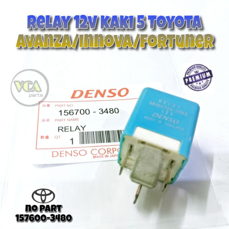 RELAY 12V KAKI 5 TOYOTA AVANZA/INNOVA/FORTUNER/YARIS/HILUX