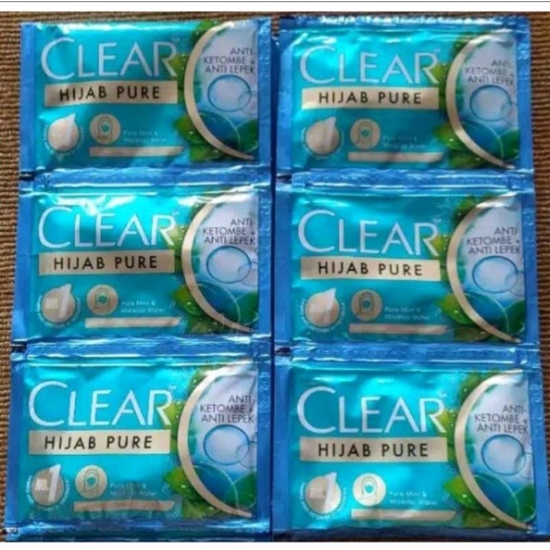 Clear Hijab Anti Dandruff Hair Fall Shampoo Sachet 12Pcs