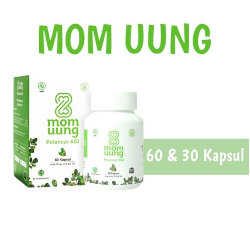 Mom Uung ASI Booster isi 30 kapsul / 60 kapsul Pelancar ASI/Kapsul Kelor BPOM HALAL HERBAL