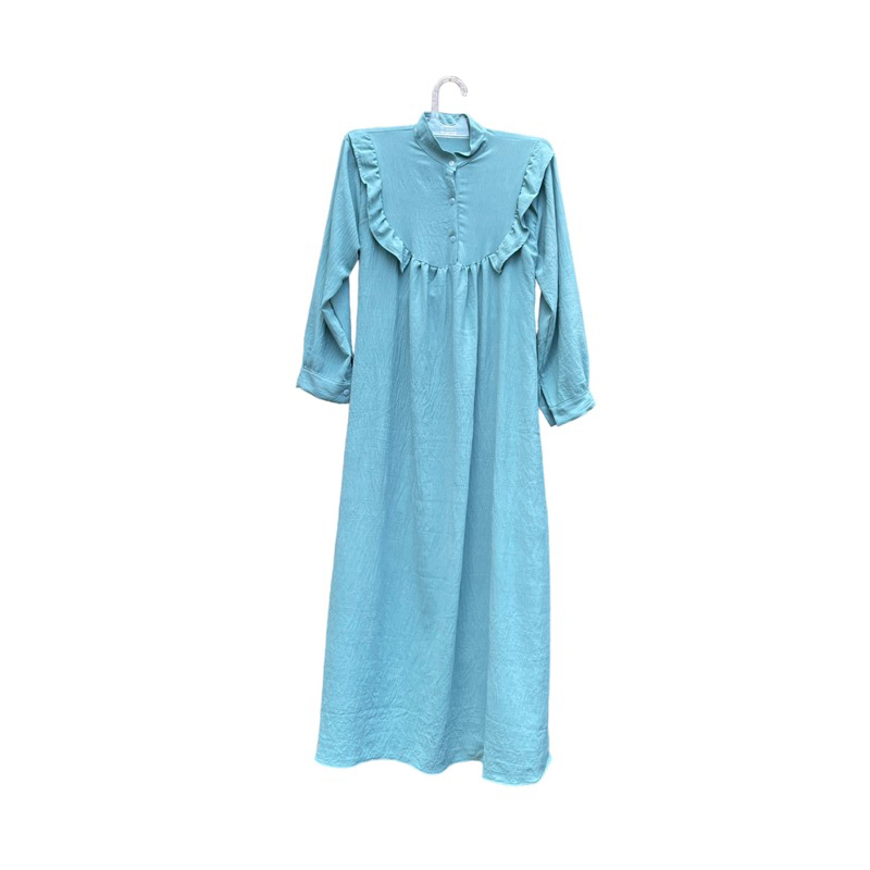 Nara Dress Gamis Crinkle Hijau Wardah