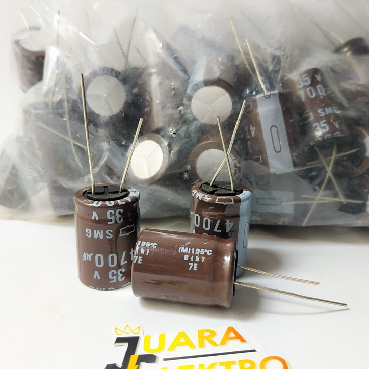 KAPASITOR ELCO 4.700uF / 35V (1 Pcs) | Capasitor Elko 4.700 uF/35 Volt COKLAT