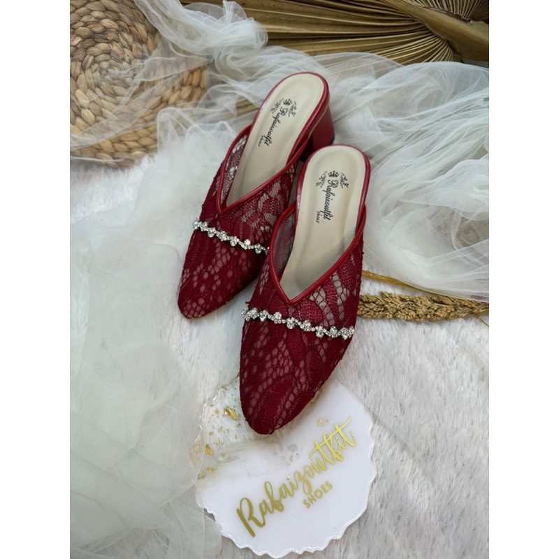 sepatu annesha merah Marron 5cm tahu