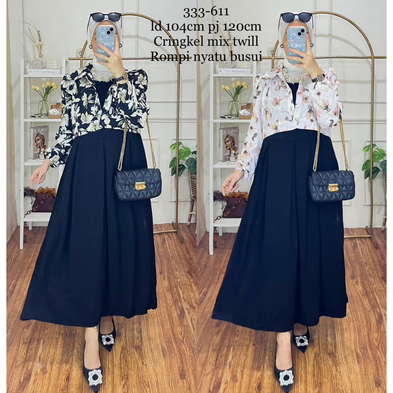 MIDI DRESS SET OUTER BEST SELLER | MIDI DRESS BUNGA