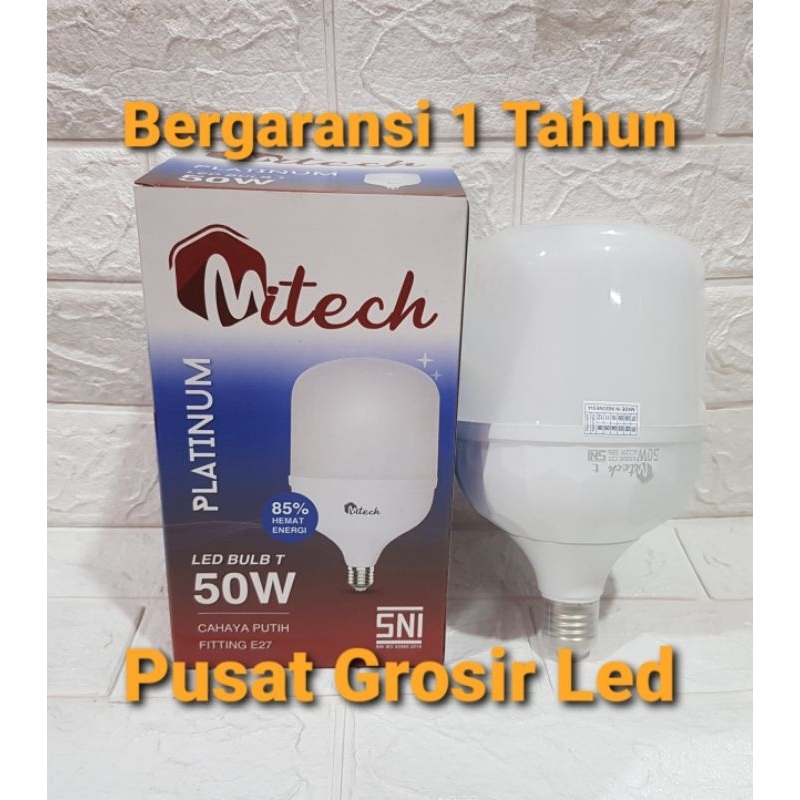 Mitech Platinum 50 watt Cahaya Putih Lampu Led T Bulb Capsule Bergaransi 1 Tahun