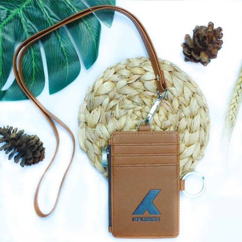 

Kaoren ID Card Name Tag Holder Lanyard Dompet Gantungan Kartu Bahan Kulit