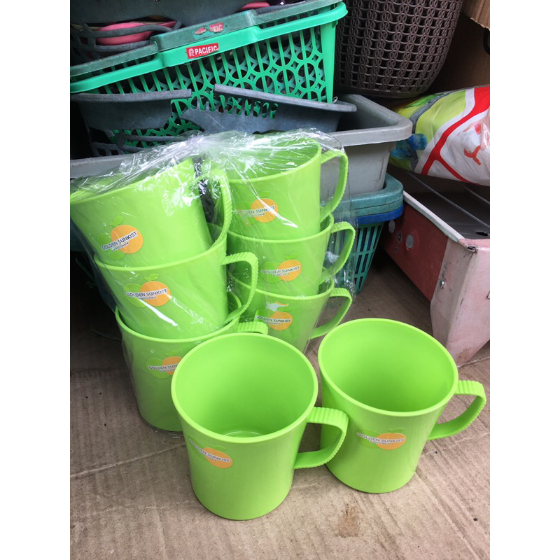 Gelas/cangkir gagang plastik kecil Golden sunkist 300Ml