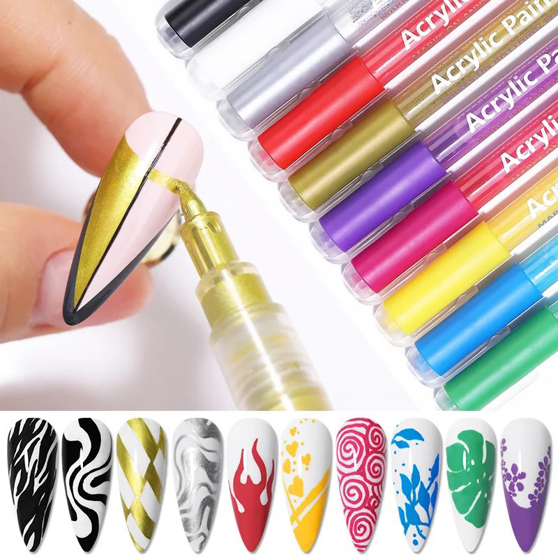 Nail Painting Pen Acrylic Pen Maker Nail Art Polish Paint Drawing Pen