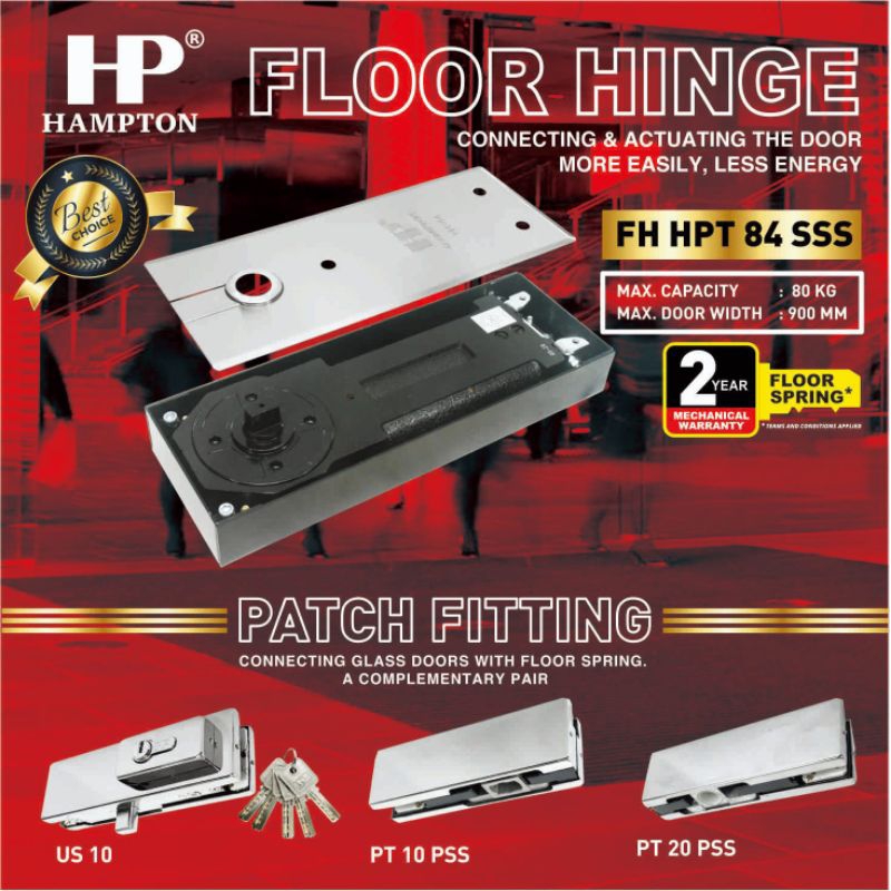 Paket Patch Fitting Hampton + Floor Hinge FH HPT 84 Komplit Set