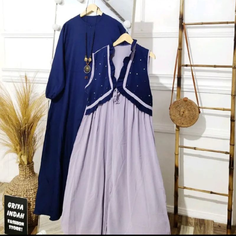 ✨Davia✨Gamis 2in1 Rompi terpisah /FRANCE SET