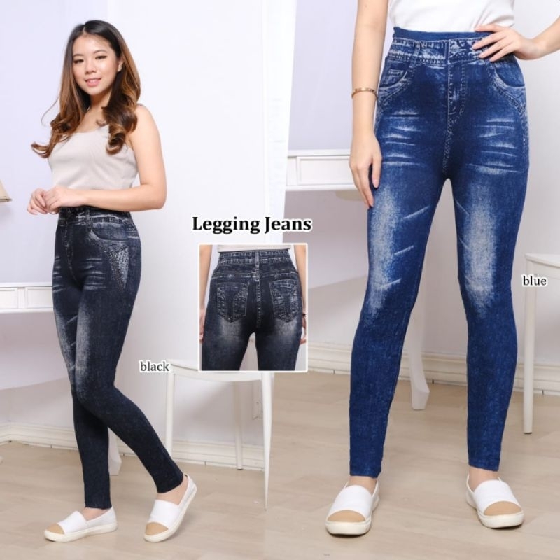 Legging Jeans motif Sobek Import Fashion Premium 54