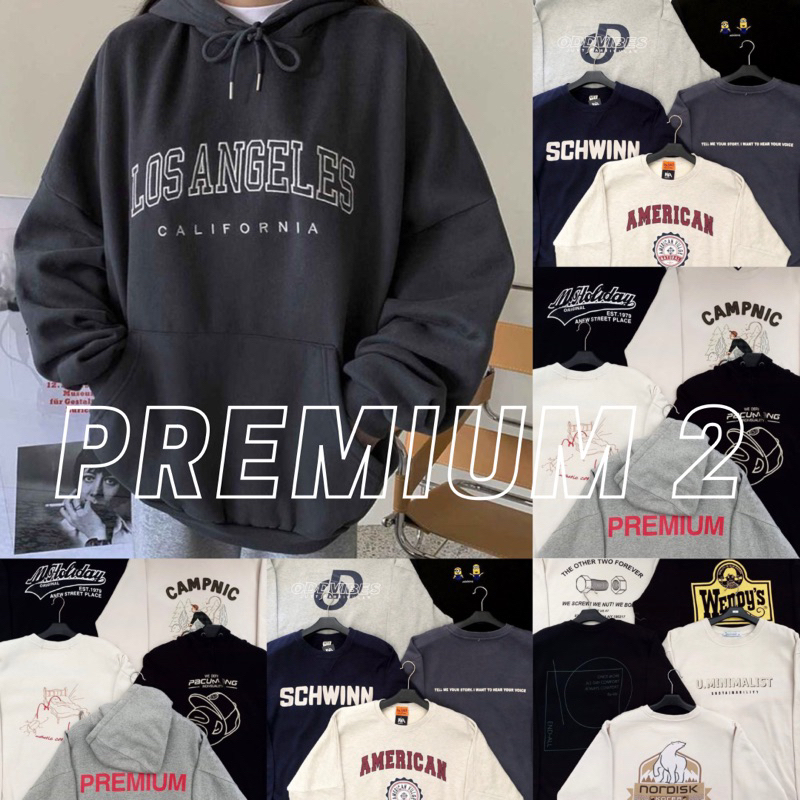 [PART 2 PREMIUM] HOODIE SWEATER CREWNECK PREMIUM OVERSIZE LENGAN BALON