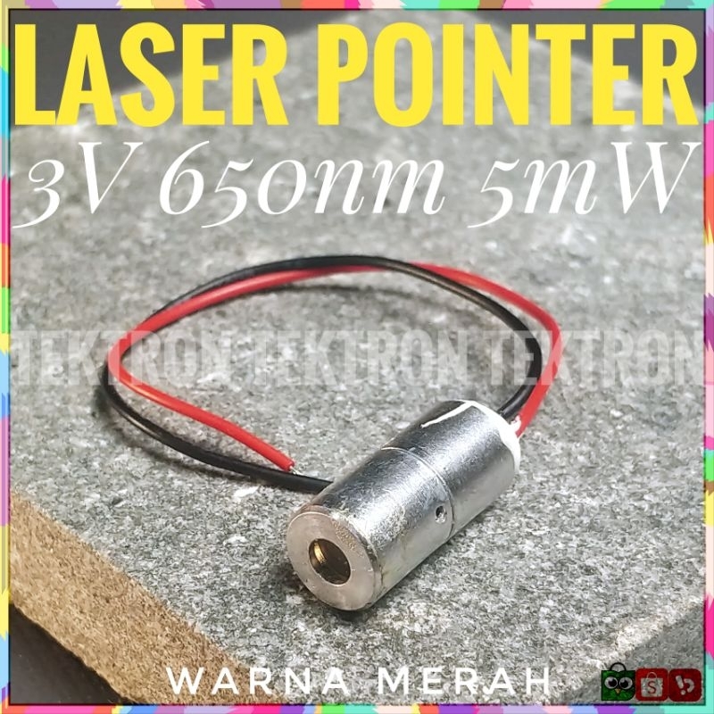 Laser Pointer Warna Merah 3V 650nm 5mW Arduino Uno 3.3V