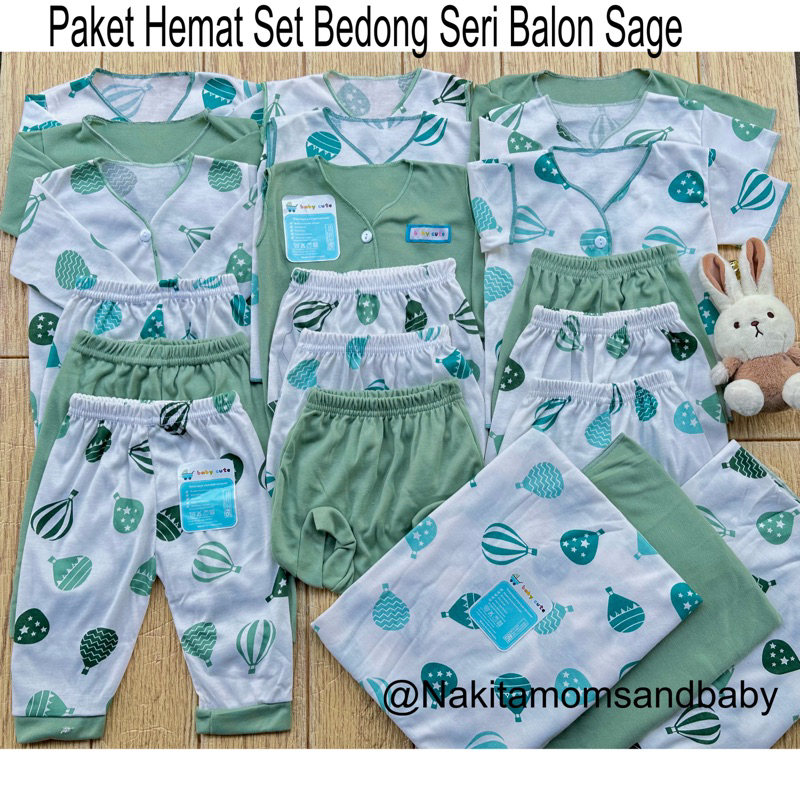 21pcs Paket Hemat Set Bedong Perlengkapan Baju dan celana Bayi kado Baru Lahir, 3-6 dan 6-12 bulan promo 8.8