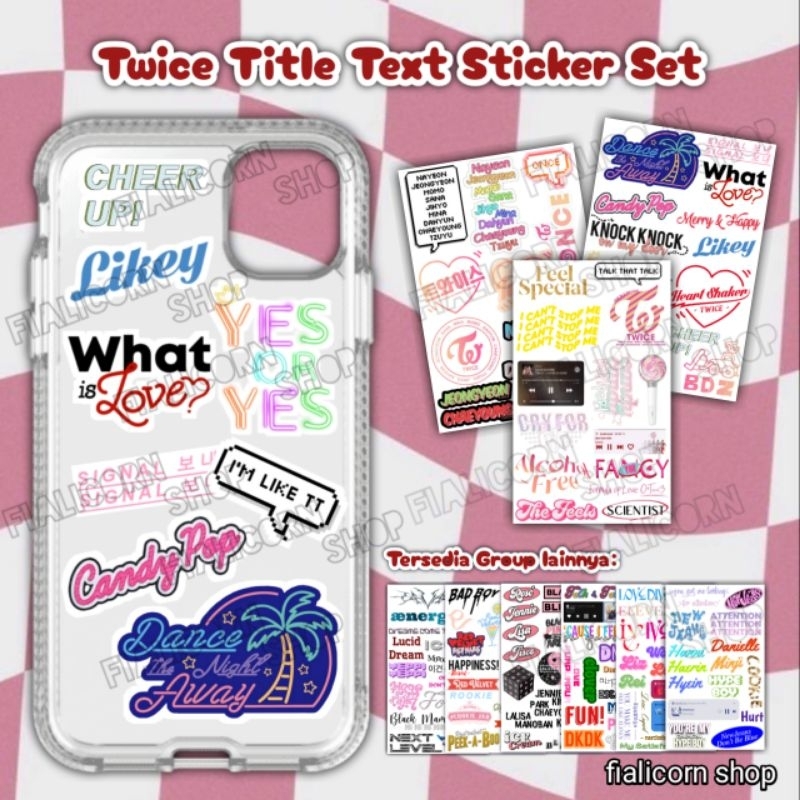 Sticker Twice Text Title Kpop Cutting Member Set Momo Nayeon Jihyo Mina Sana Dahyun Tzuyu Jeongyeon 